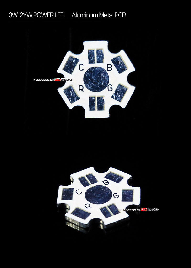 Плата алюминиевая 1P1 STAR для мощных светодиодов RGB и 2YW